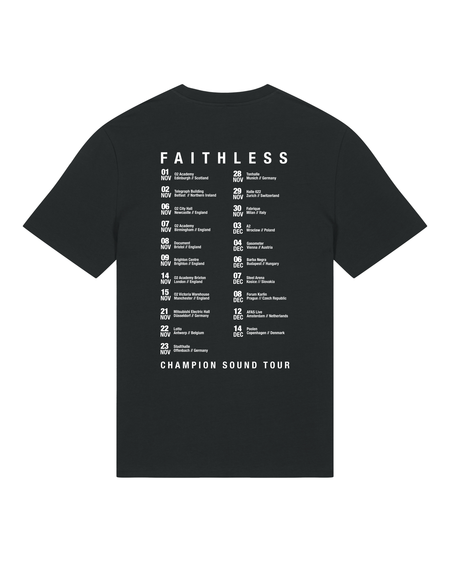 2024 UK/ EU TOUR T SHIRT BLACK